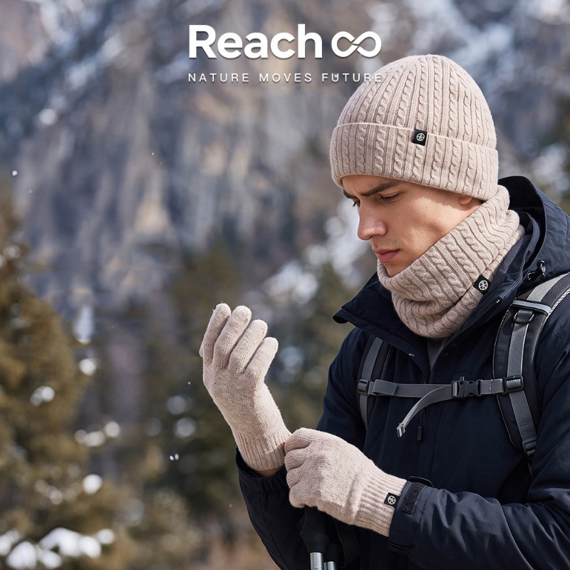Wool Glove Lined - Setelan Rajutan Topi, Syal, dan Sarung